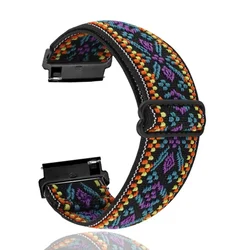 Braided Nylon Loop Strap - 20mm/22mm - Versatile and Durable Design - Forerunner 255 265 (Purple flower)
