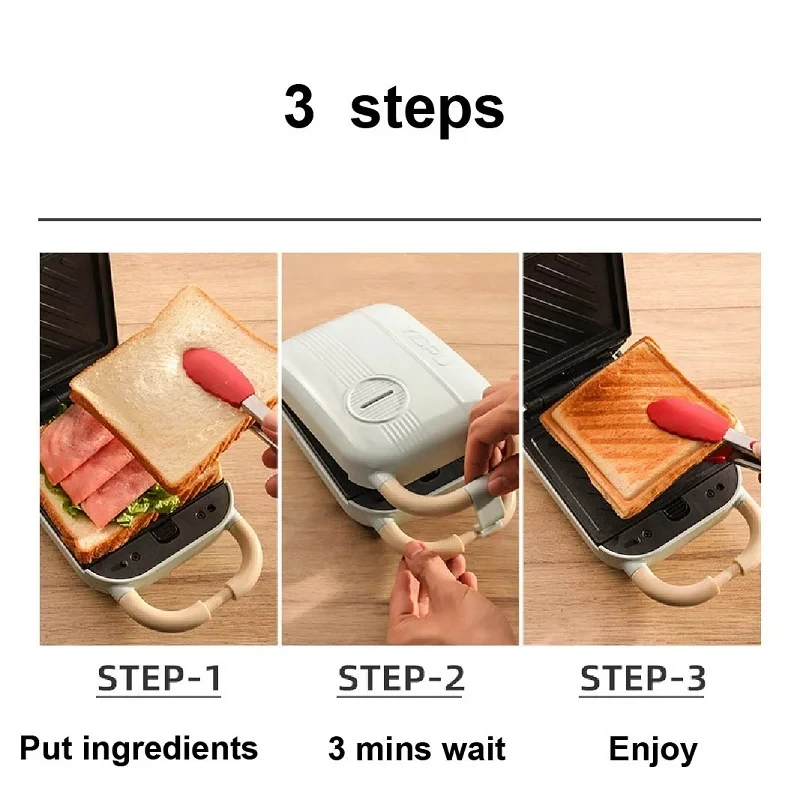 220V Electric Sandwich Machine Takoyaki Pancake Breakfast Machine Multifunctional Toaster Donut Mini Timer Waffle Maker Toaster 5