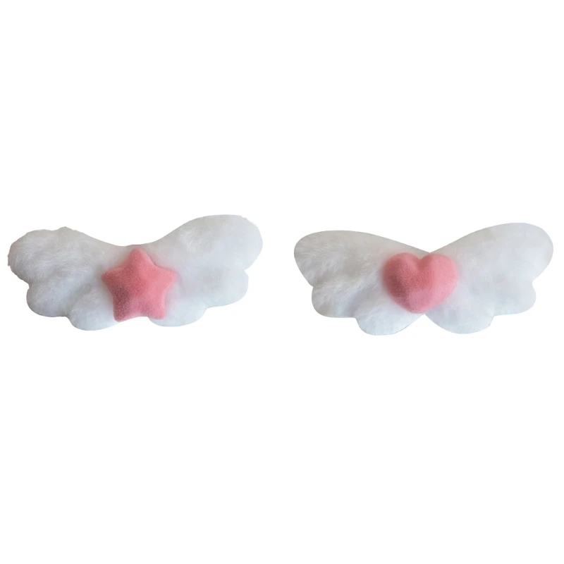 

MXMB Angel Wing Barrettes Star Hairpin Plush Angel Wing Hair Clip Heart Hair Barrette
