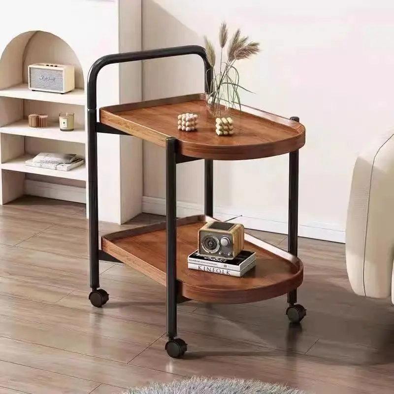 Home Office Kitchen Storage Cart with Wheels Fruit Vegetable Rack 2-Tier Rolling Utility Cart