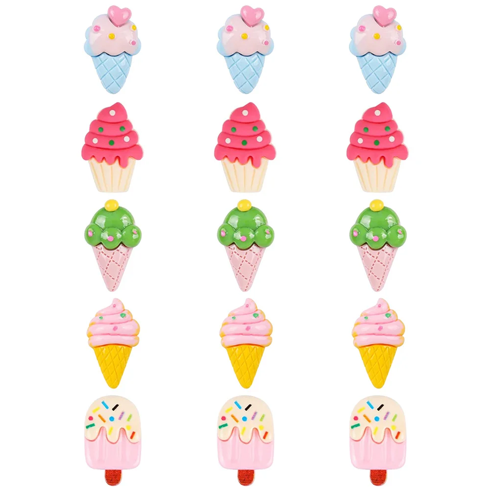 

15Pcs Ice Cream Shape Pushpins Multi-function Thumb Tacks Convenient Thumbtacks Map Accessory