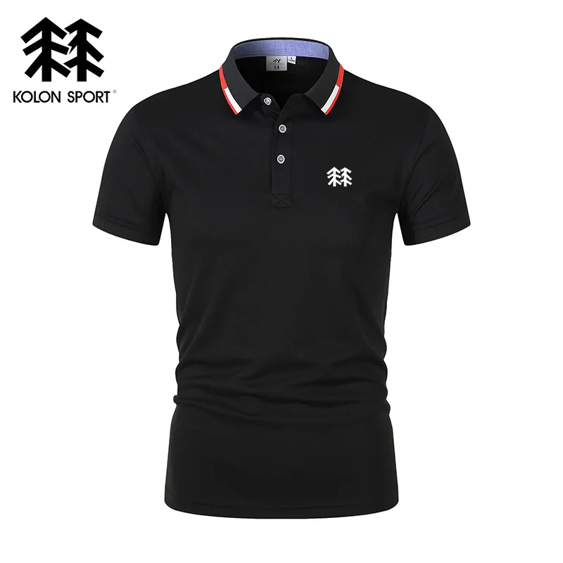 2024 Embroidery KOLONSPORT Men's Breathable Polo Shirt Summer New Business Leisure High Quality Lapel Polo Shirt for Men