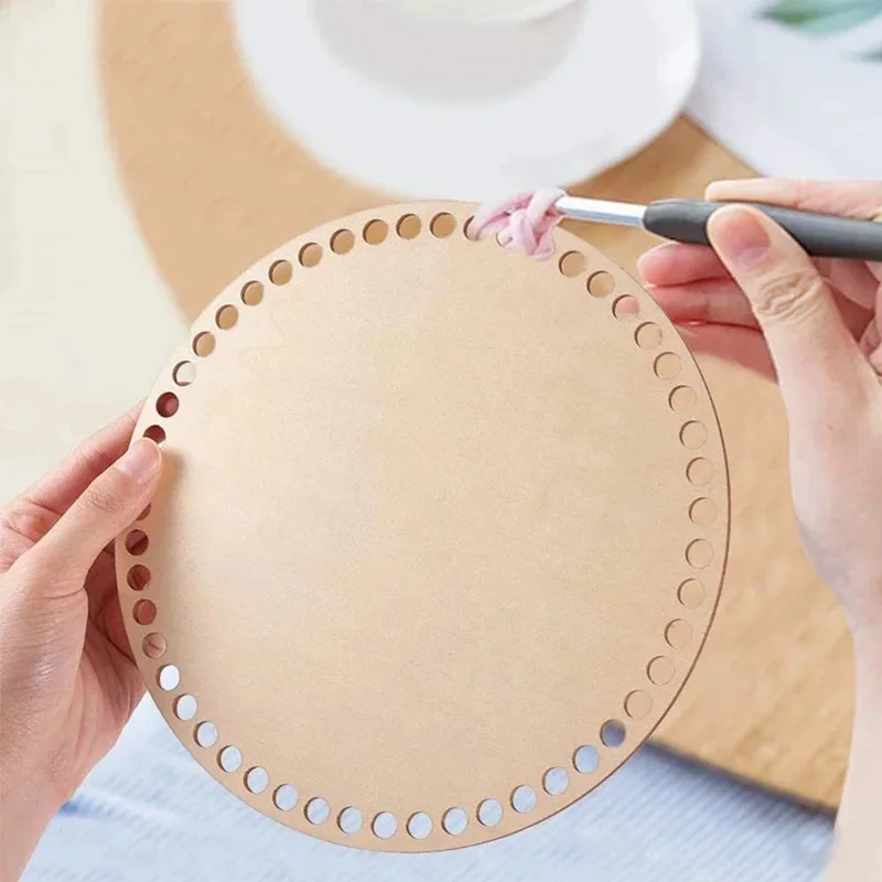 Wooden Crochet Basket Base for DIY Home Decor