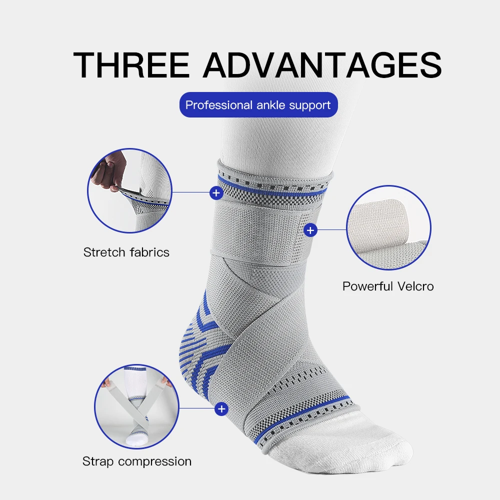 Vilico Ankle Brace Adjustable Ankle Support Protection Elastic Compression Brace Guard Support Running Bandage Wrap ankle support ankle straps fitness ankle straps ankle support brace