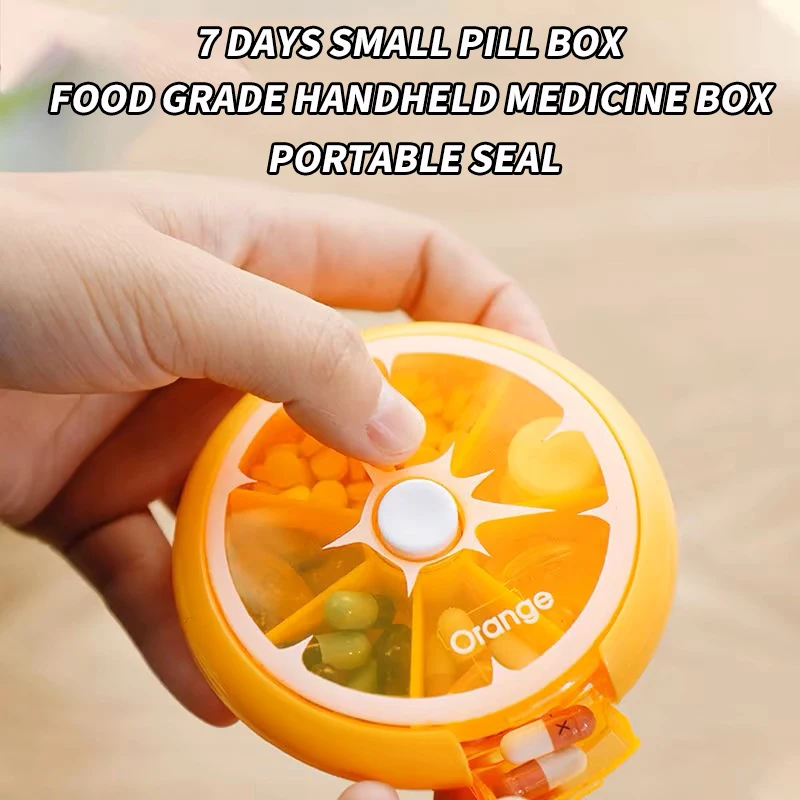 Compact Seven-Grid Round Medicine Storage Box – Weekly Pill Organizer