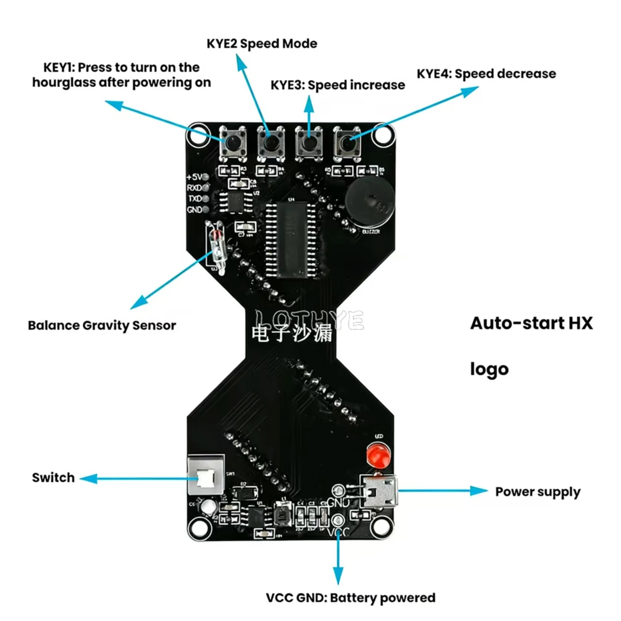 DIY 전자 키트 중력 감지 타이머 LED 도트 매트릭스 전자 모래시계 마이크로 USB 5V 학교 납땜 훈련 키트