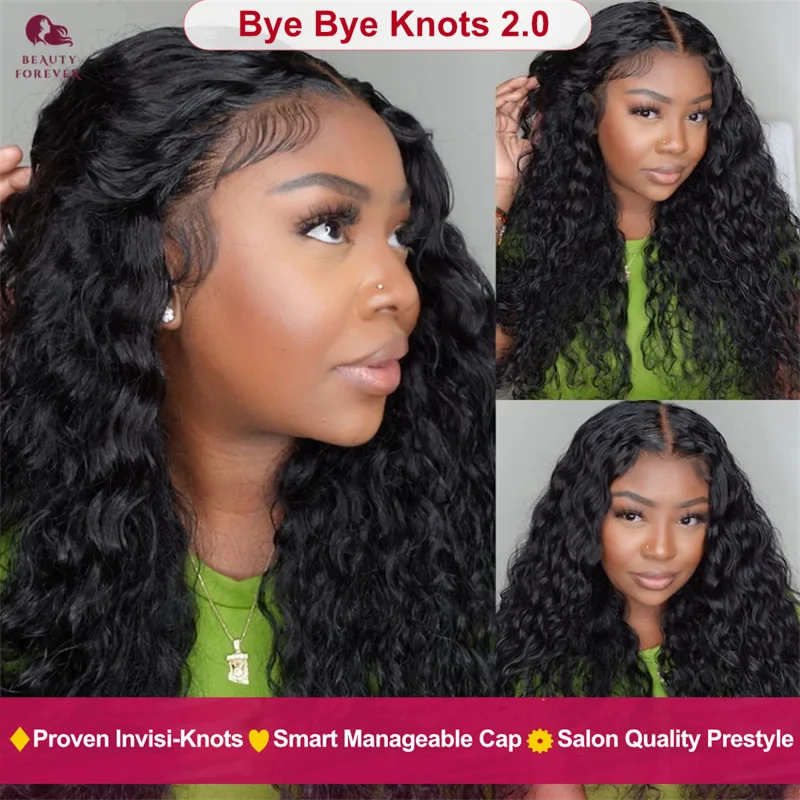 Beautyforever Smart 13x4 Lace Frontal Wig Water Wave Glueless Wig Human Hair Ready to Wear Brazilian Transparent Lace Front Wig