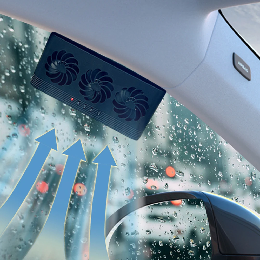 พัดลมระบายความร้อนหม้อน้ํารถยนต์พลังงานแสงอาทิตย์ขจัดกลิ่นแปลกพัดลมระบายอากาศหน้าต่างรถ USB ขับเคลื่อนพัดลมระบายอากาศอัตโนมัติสําหรับรถยนต์ทุกคัน 1