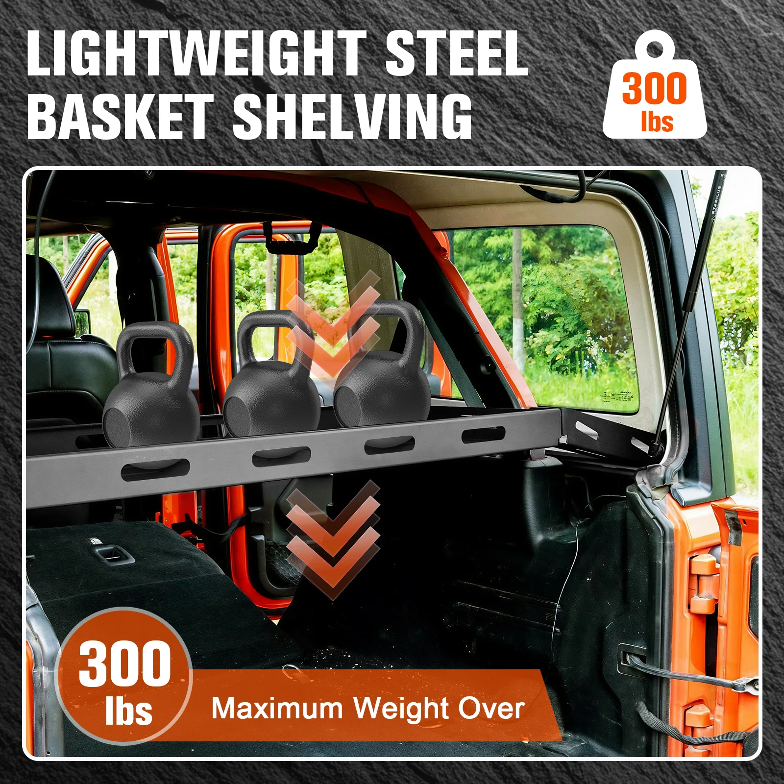 Rear Trunk Cargo Rack Basket Tray Interior Storage Luggage Carrier Fit for Jeep Wrangler JL Accessories