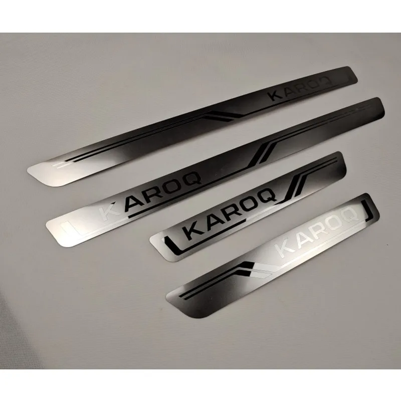 Stainless Steel Scuff Plate Door Sill Welcome Pedal Car-styling For Skoda KAROQ car door sill scuff plate