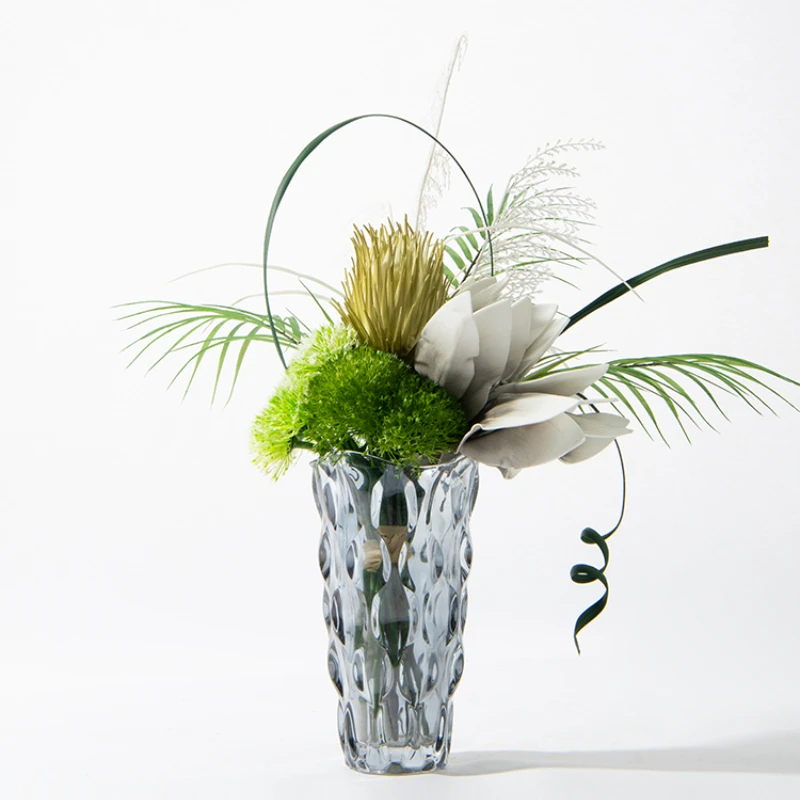 

New Chinese simple modern green artificial floral art, green plant bouquet flower arrangement, flower negotiation table