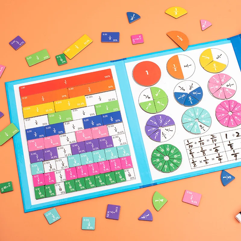 1 Pcs Mathematical Teaching Aids for Students on The Magnetic Fraction Learning Board Addition And Subtraction Operations educational toys math toys magnetic toys learning puzzle toys teaching aids toys learning board toy fraction math manipulatives