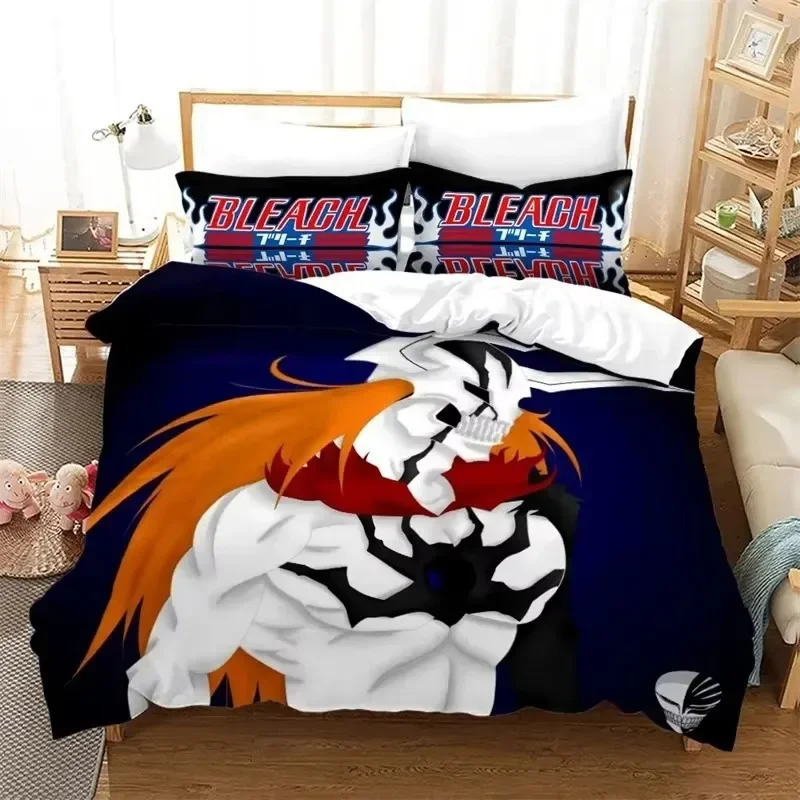Anime Bleach Kurosaki Ichigo Bedding Set Boys Girls Twin Queen Size Duvet Cover Pillowcase Bed Kids Adult Home Textileextile