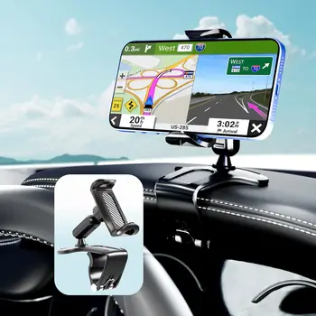Supporto per telefono per cruscotto dell'auto, supporto universale per telefono cellulare con rotazione di 360 gradi per supporto per clip per auto adatto per telefoni
