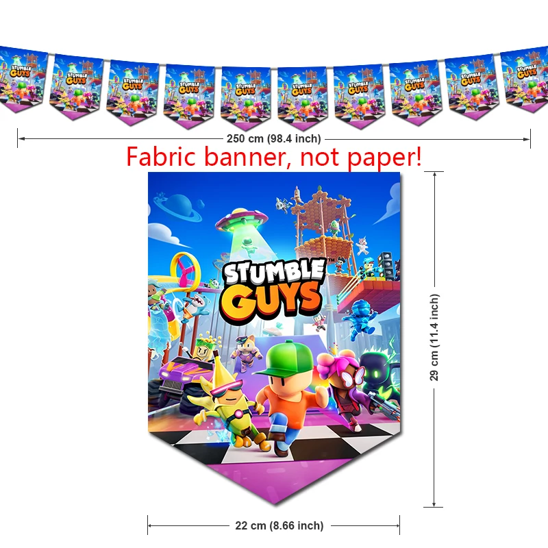 Stumble Guys Birthday Party Decorations Game Theme Supplys Banner Cups Plates for Kids birthday tableware set birthday party supplies party supplies