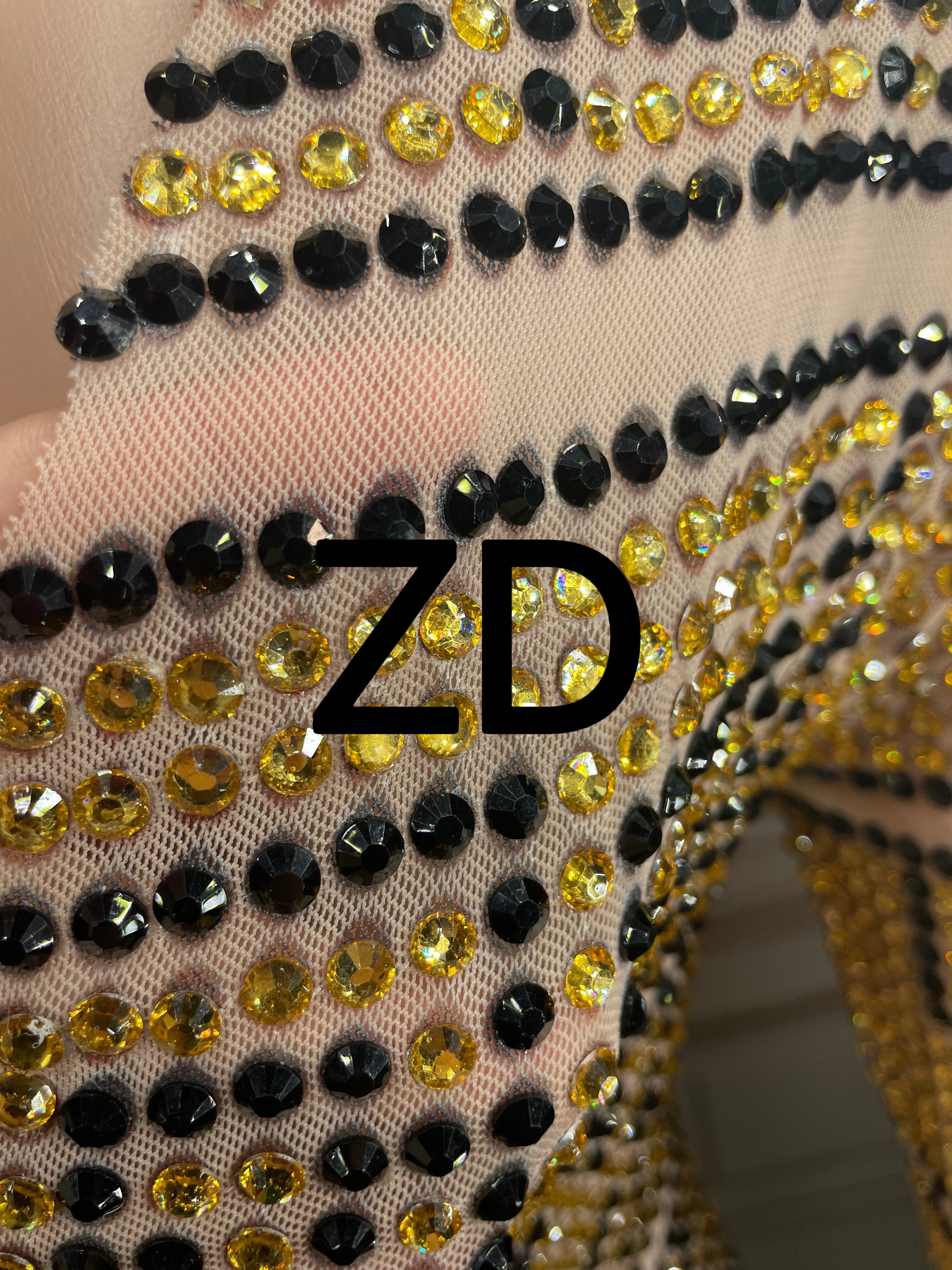 New Sexy Mesh See Through Rhinestones Bodysuit Sparkly Black Gold Stones Jumpsuit Rompers Stage Birthday Dance Wear plus size