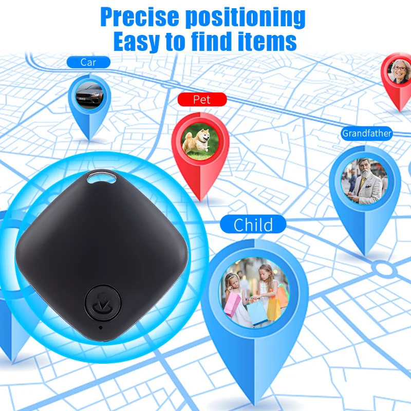 GPS Locator Mini Tracking Device Air Tag Key Child Pet Tracker Location Smart Bluetooth Anti-lost Alarm