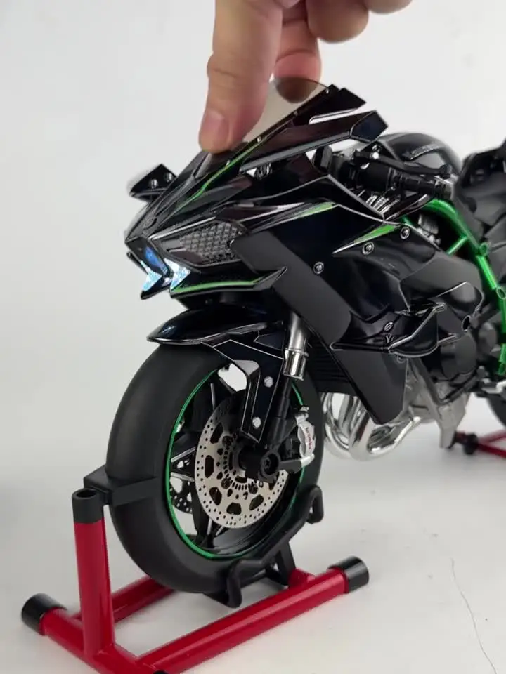 カワサキ-合金レーシングバイクモデルh2r,1:6スプレー,ダイキャスト