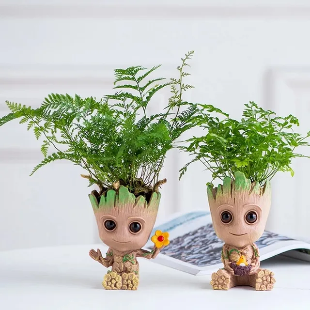 Kézzel Készített Groot Miniatűr Díszdekoráció Otthoni Anime Hős Karakter Szobor Íróasztal Tartozékok Figura Szoba Dekoráció Figurák Edények - Image 3
