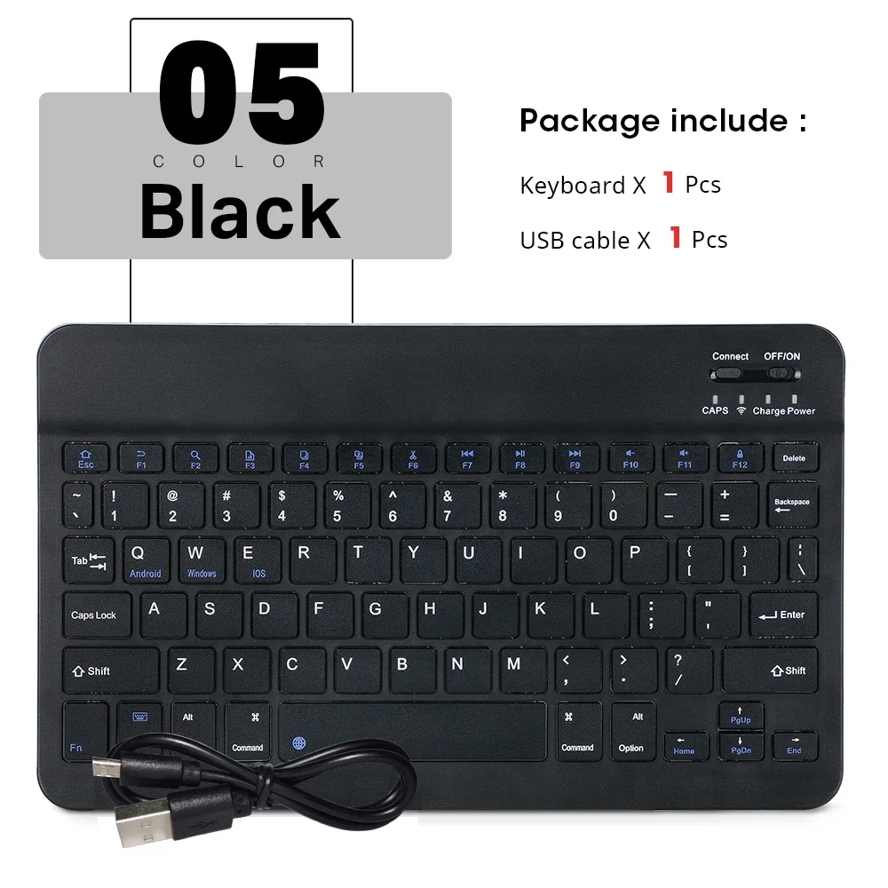 Premium Portable 10-inch Wireless Hebrew/English Keyboard Set