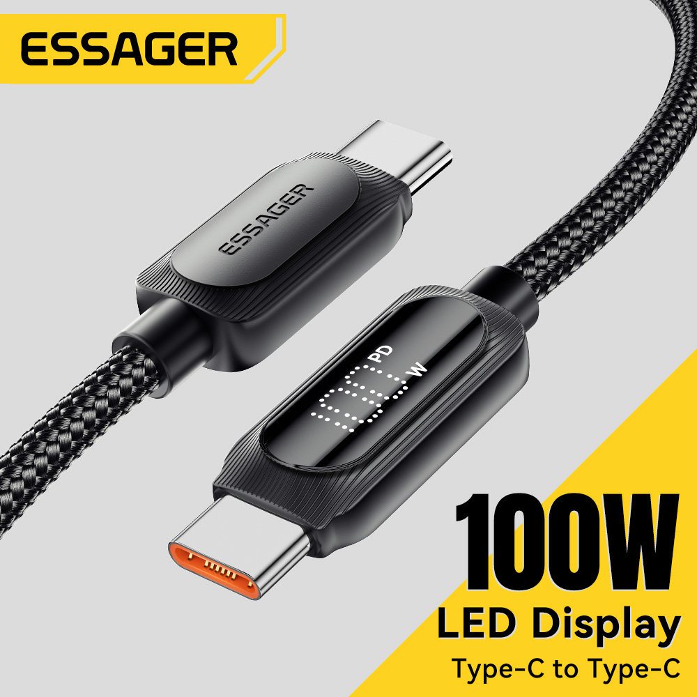 Essager 100W USB C To Type C Cable For iphone 15 Huawei PD 5A Fast Charging Cable For Macbook iPad Pro Tablet Laptop Wire Cord