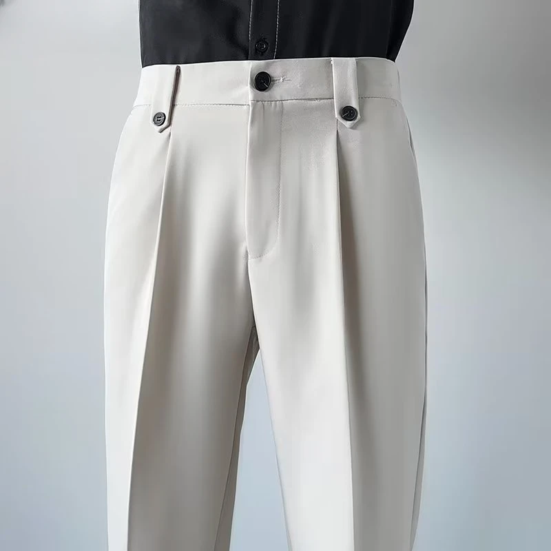New Men's Spring Autumn Fashion Business Stretch Tailoring Casual Long Pants Suit Pants Male Elastic Straight Trousers  A21