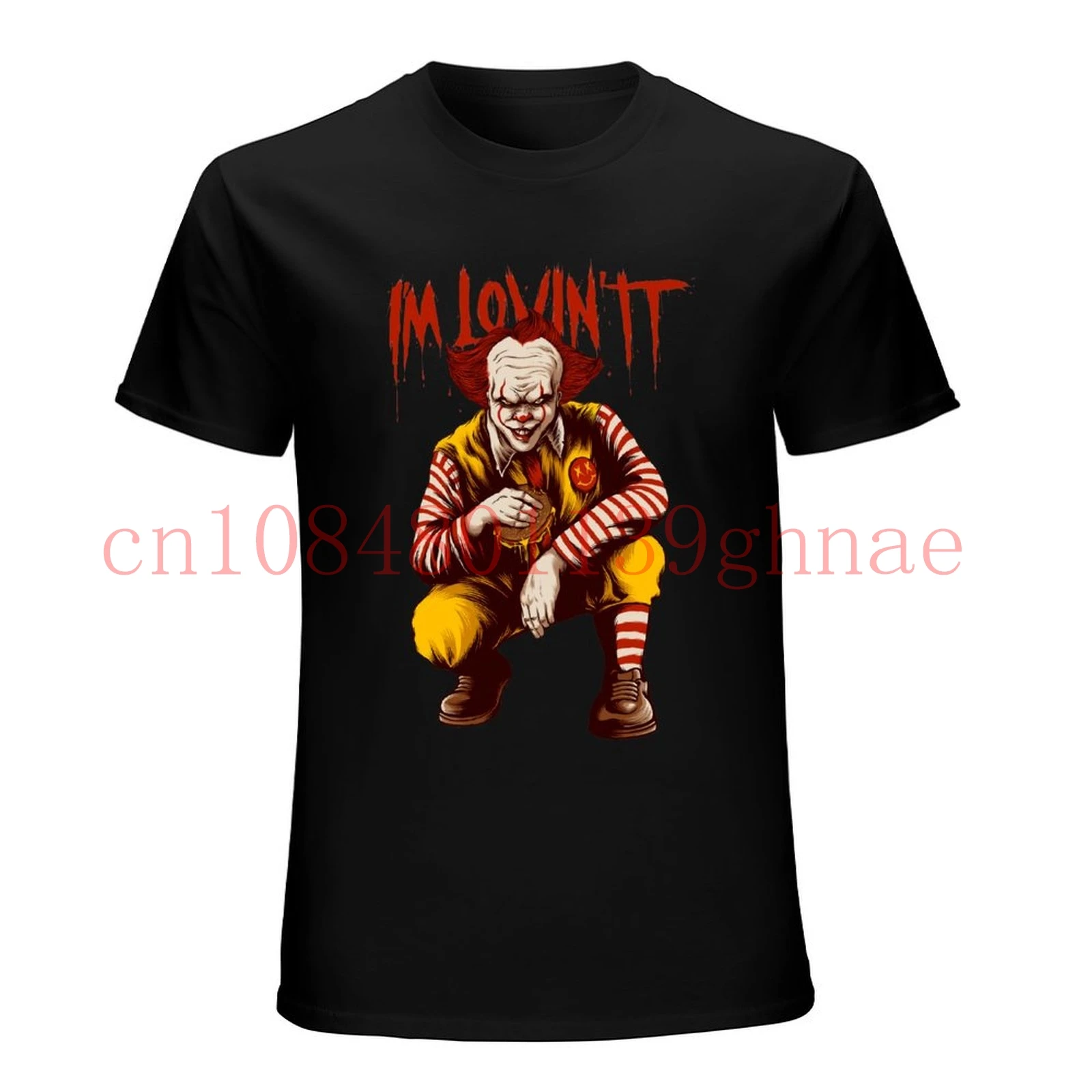Im Loving It Clown Pennywise Mcdonalds Horror Mashup Maglietta Divertente Streetwear Maglietta Casual