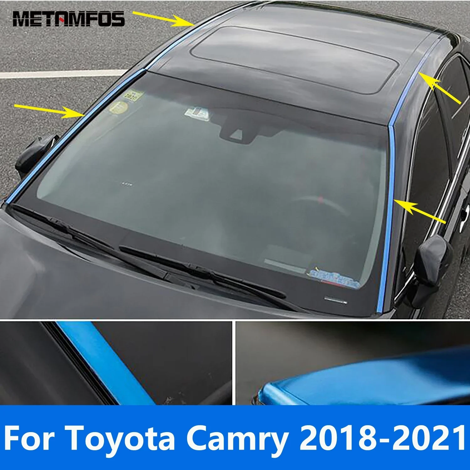 

For Toyota Camry 2018 2019 2020 2021 Front Window Windshield Strip Car Roof Molding Cover Trim Sticker Accessories Car Styling