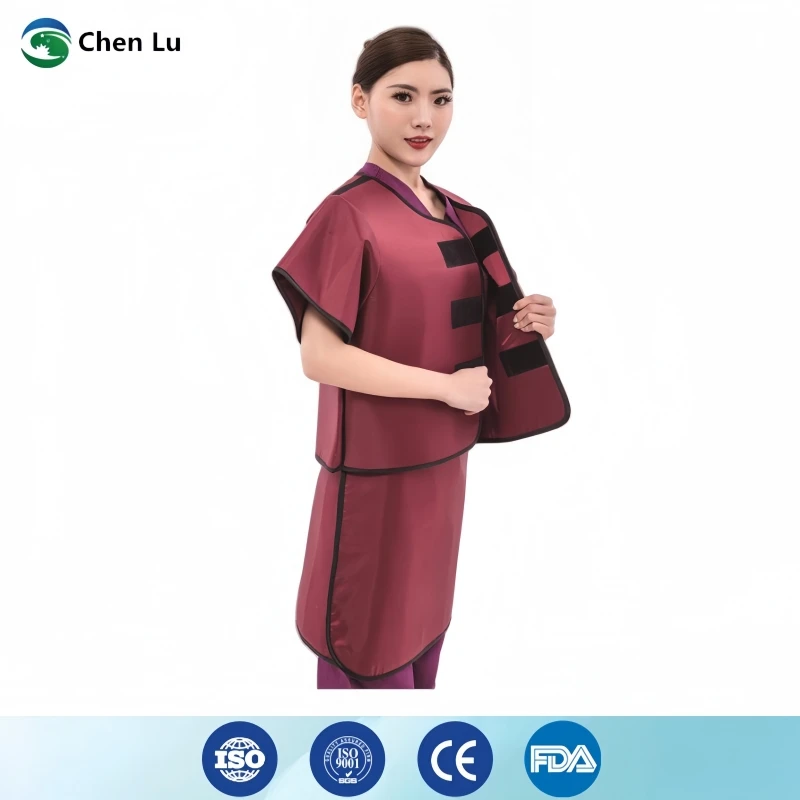 X-ray gamma ray radiation protection 0.35/0.5mmpb short sleeved lead vest and lead skirt radiological protection lead apron set