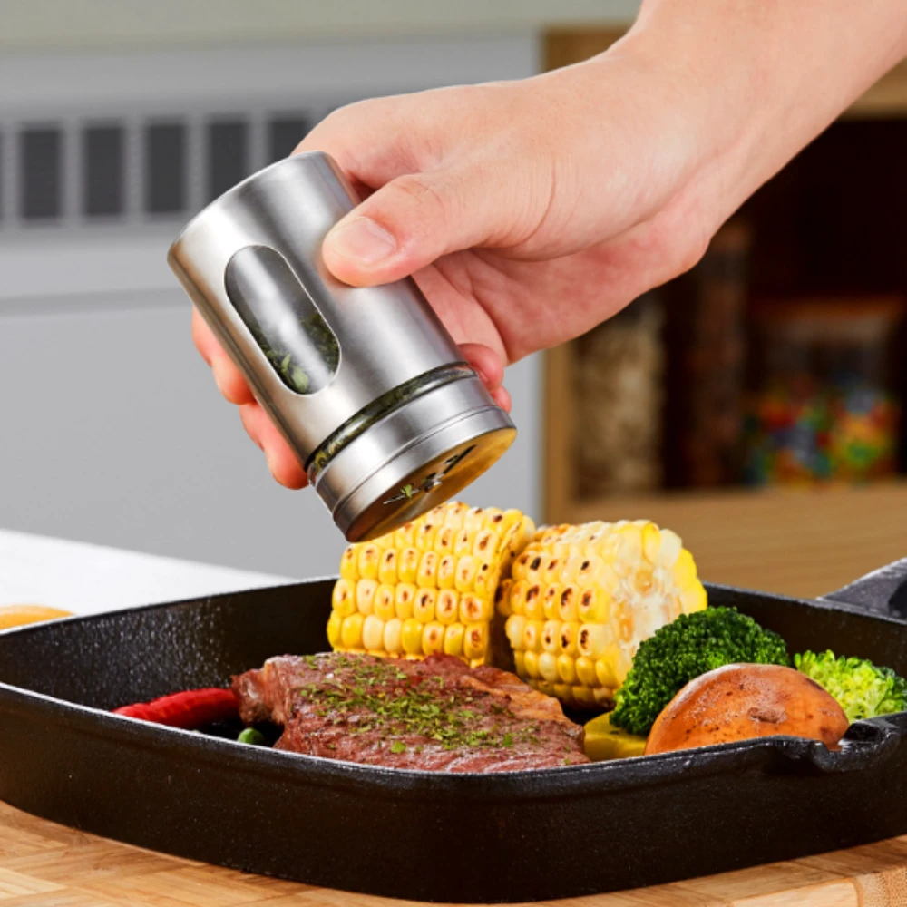 Glass Salt Shaker Dispenser Precise Quantitative Seasoning Bottle Once Sprinkle 0.5 Grams Family Picnic Cooking Camping
