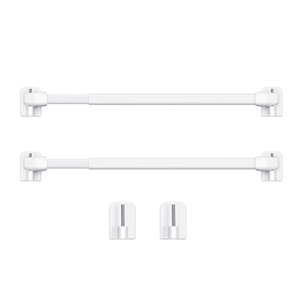 2 Pieces Adjustable Curtain Rod Extendable Window Bracket Bars Tension Pole Household Rods for Home Bathroom Hotel