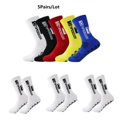 Chaussettes de football coordonnantes pour hommes et femmes, sports de plein air, chaussettes de yoga Grip, nouveau, 5 paires