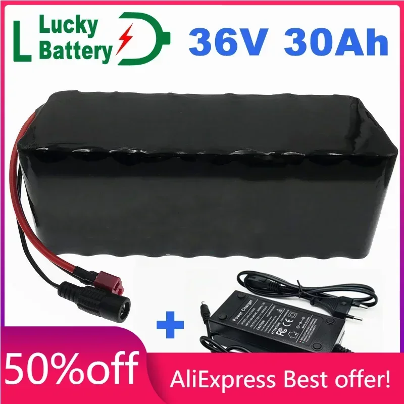 

2024 new 36V Battery Pack 30Ah Electric Bicycle Battery Built-in 20A BMS Lithium Battery 36 Volt Ebike with 2A Charger