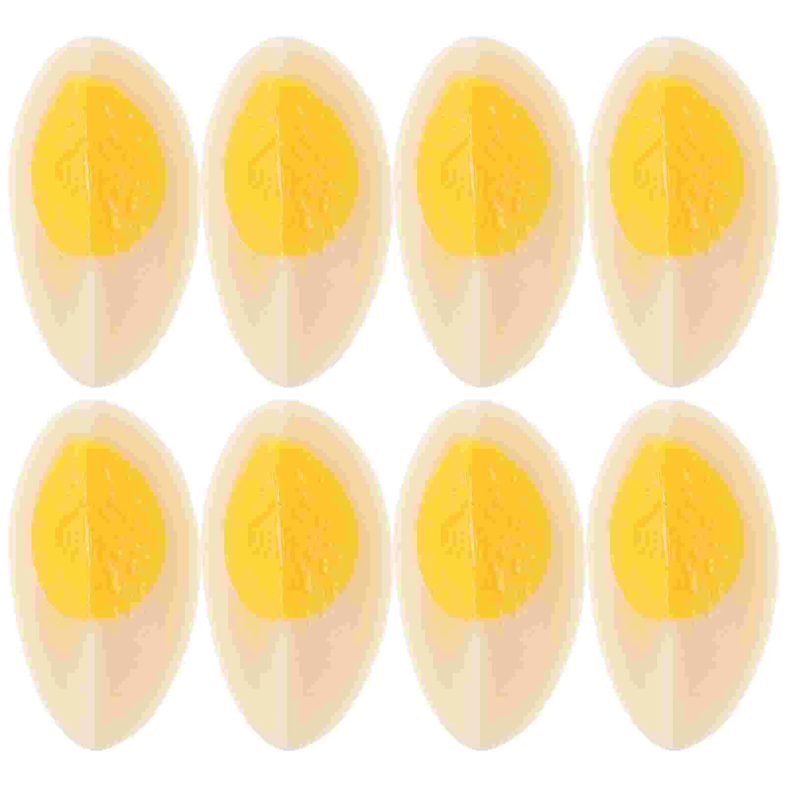 

8pcs Artificial Sliced Boiled Egg Prop Boiled Egg Models Realistic Kitchen Food Boiled Egg Decoration