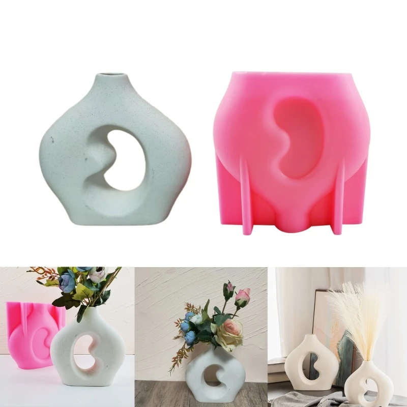 

DIY Unique Household Round Vase Silicone Mold Concrete Succulent Dried Flower Pot Storage Bottle Epoxy Resin Mould Home Decor