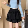 Summer Kawaii White Ruflles Skirt Women Fashion Slim Fit Mini Skirts Giris Y2k All Match Elastic High Waist Black Faldas 6