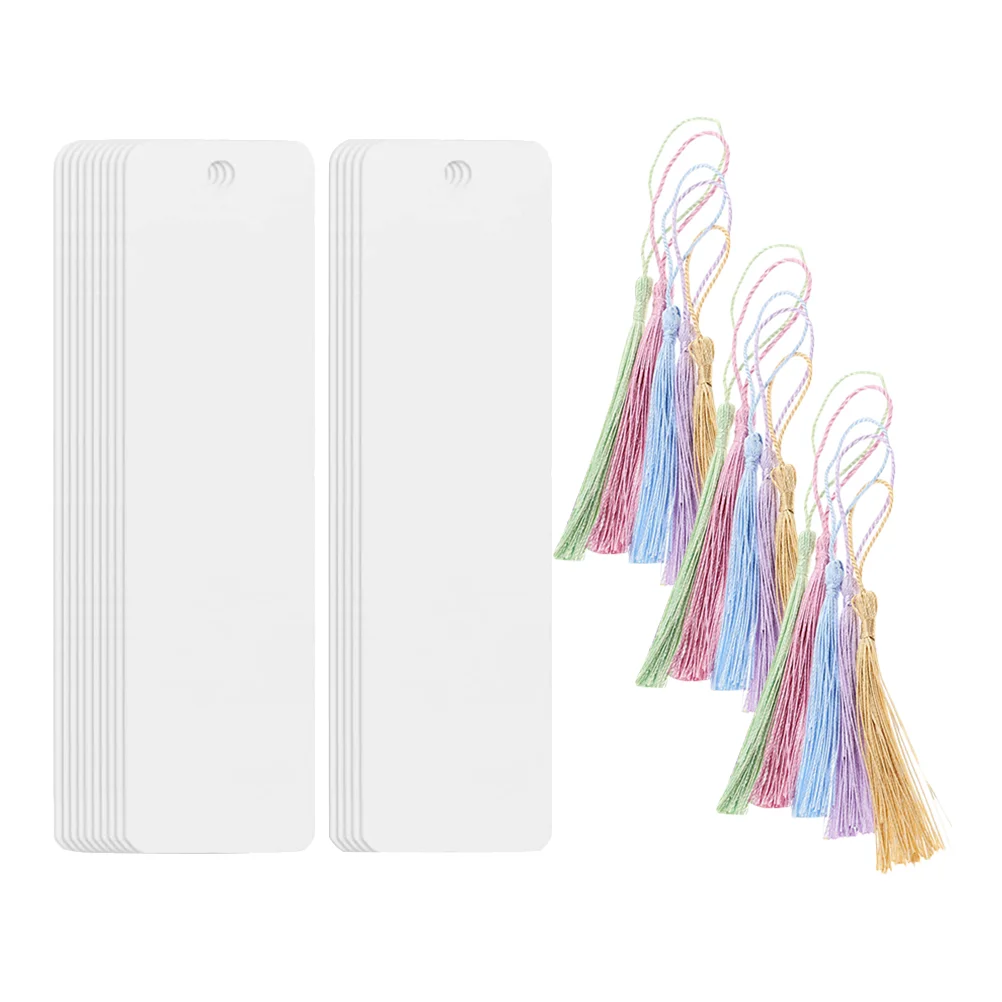 

15 Sets Transparent Bookmark Tassels Page Marker Gifts Silk Bookmarks for Lovers Delicate Acrylic Student Labels