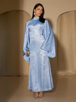 Abaya-Robe musulmane de luxe en satin pour femme, caftan kebaya marocain, vêtement éducatif, 2024 4