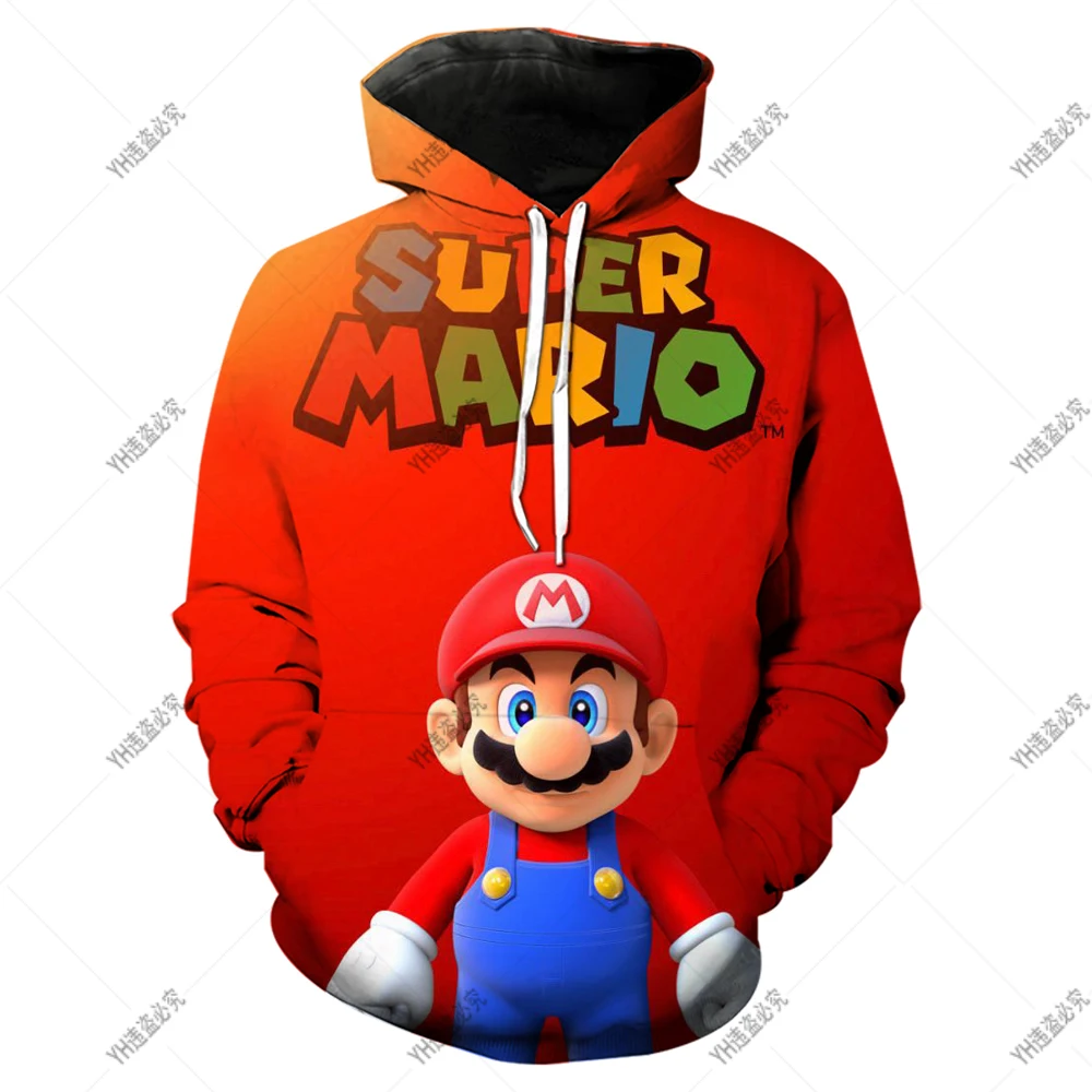 

2022 Latest Fashion Super Mario 3D Printing Hoodie Children Cartoon Clothing 3D Printing Mario Brothers Casual Top