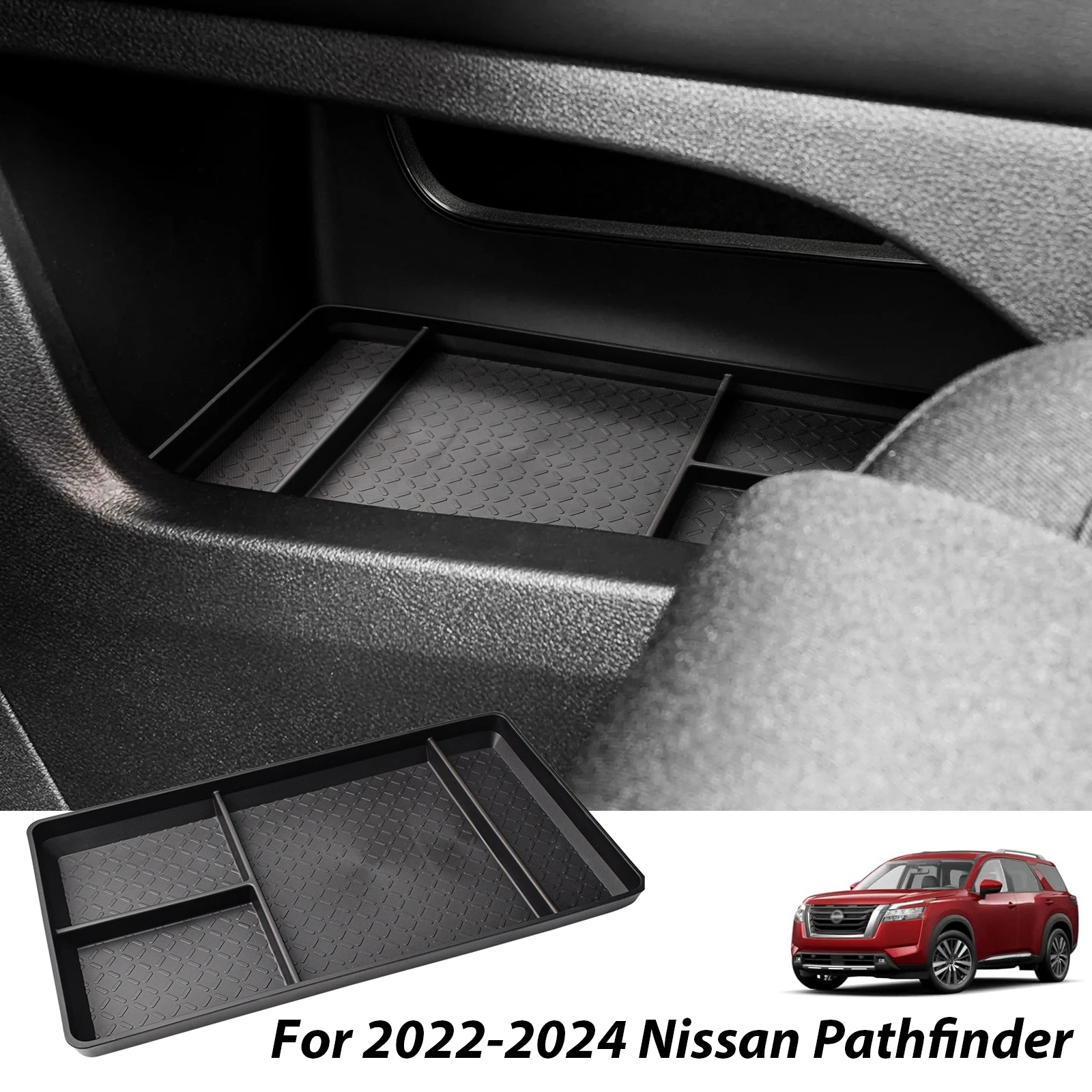 

Center Lower Armrest Storage Box For 2022-2024 Nissan Pathfinder Platinum/S/SE/SL/SV Center Console Tray Organizer Accessories