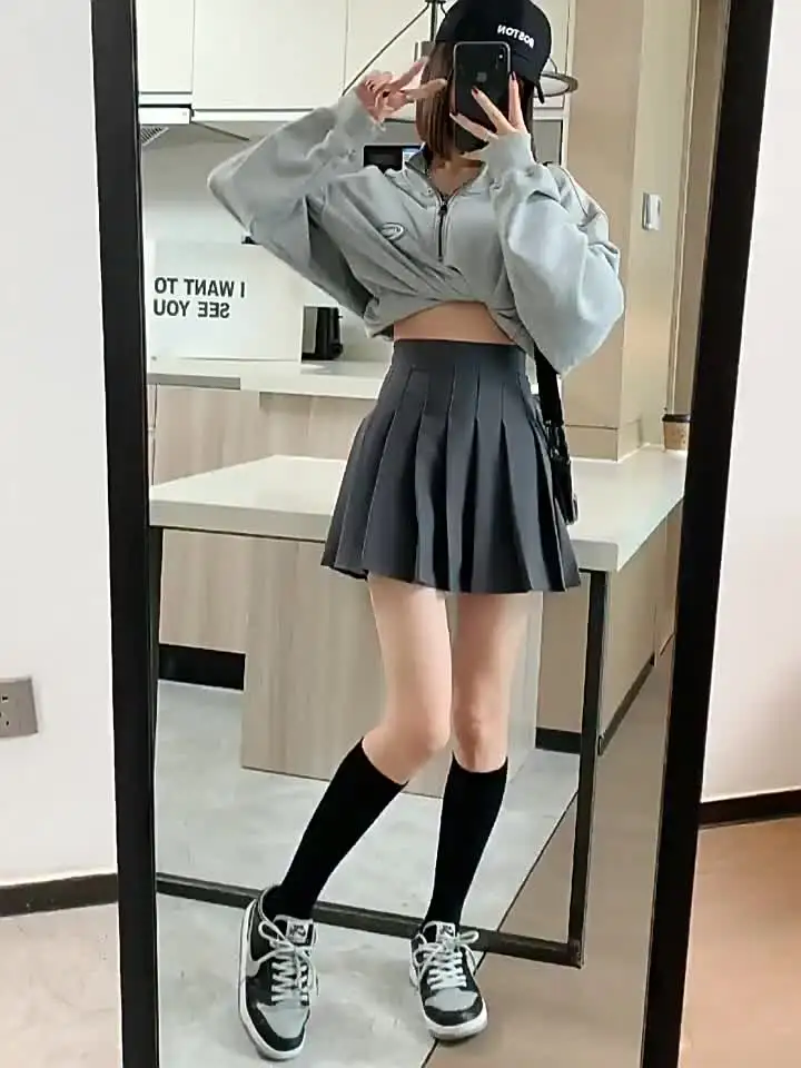 Pleated Mini Skirt with Shorts - Product Image 2