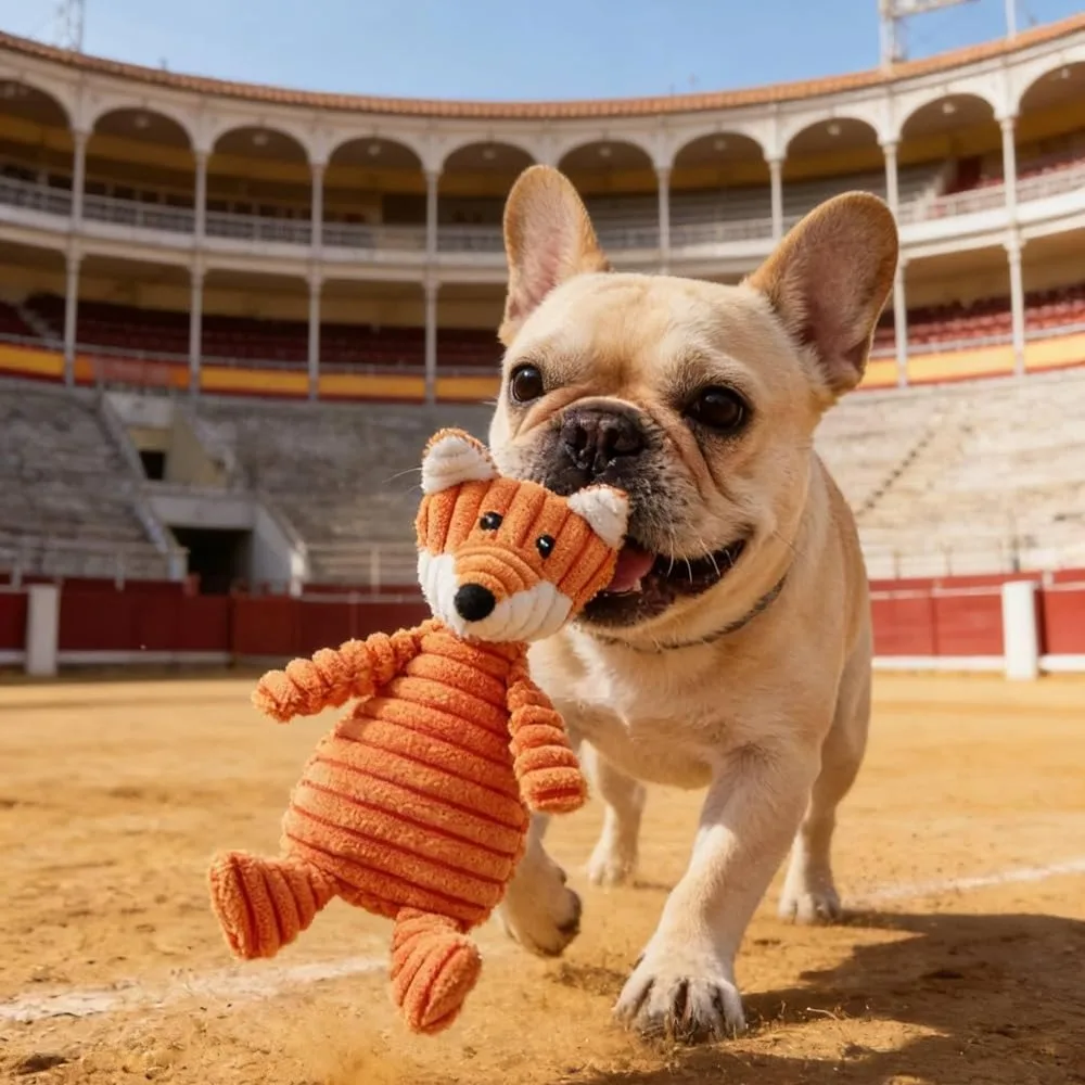 Pet Dog Molar Toy Training Stuffed Animal Plush Squeaking Pet Toy Tooth Cleaning Chew Puppies Orange Fox Dog Toys