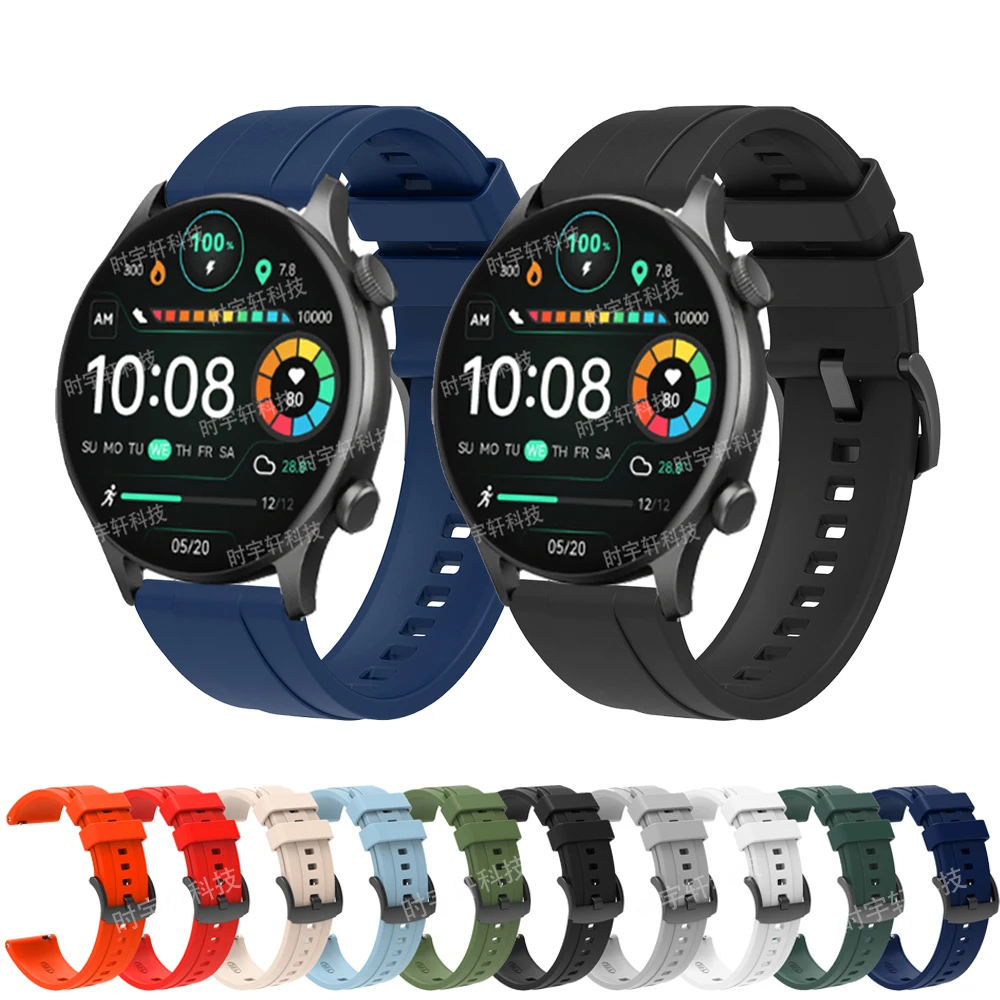 Cinturino In Silicone Da 22Mm Per Bracciale Sportivo Da Polso Haylou Solar Plus Rt3 Per Fascia Haylou Solar Lite/Rt2/Rs3 Ls04/Gst Lite/Gs/Ls05S