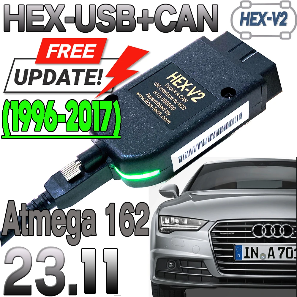 Seat Hex-Interface Update 23.11 Vag Hex V2 Atmega162 Skoda Vag Com Vw-Audi Ft232Rq Vcds Vagcom Scanner Tester Diagnostico Autocom
