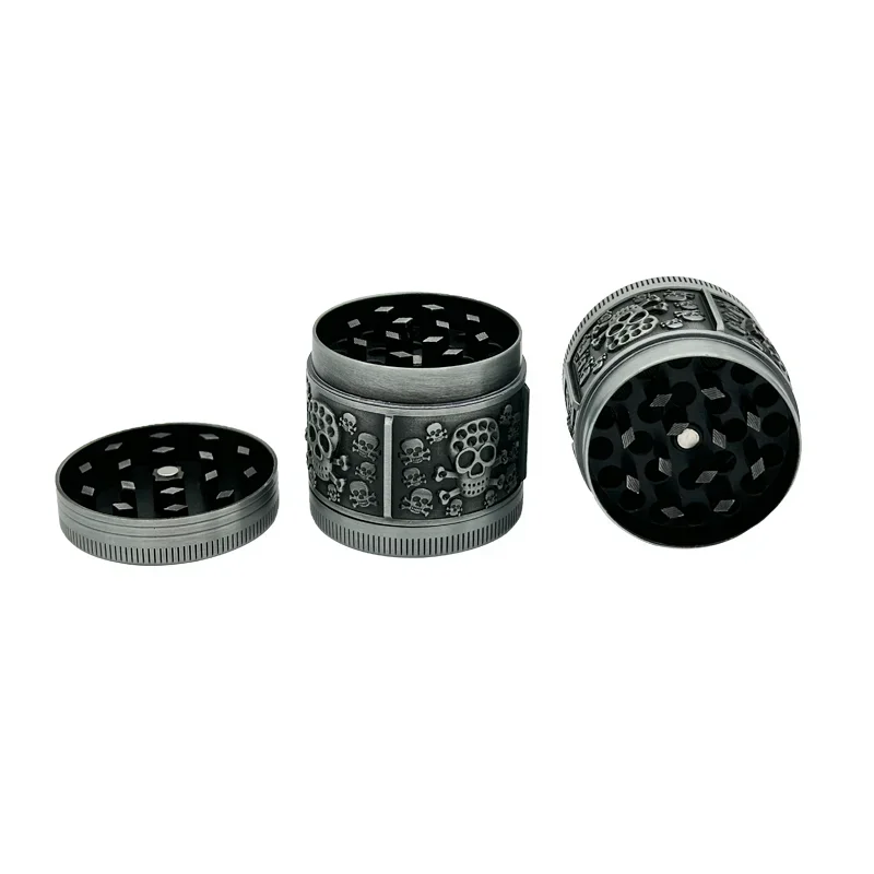 40mm Skull Style Cigarette Grinder with 4 Layers of Metal Material Herb Grinder Suitable for Men's Christmas Gift
