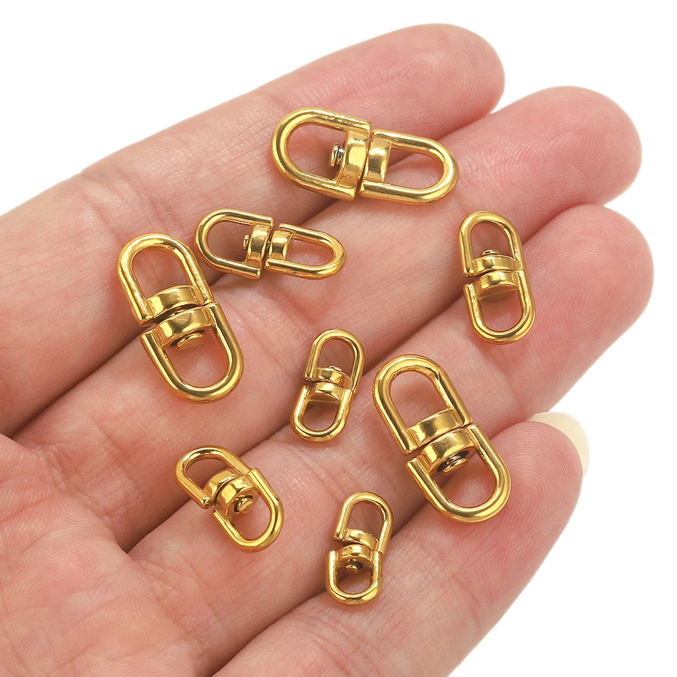 5pcs Stainless Steel Swivel Hook Lobster Clasp Keychain Connectors