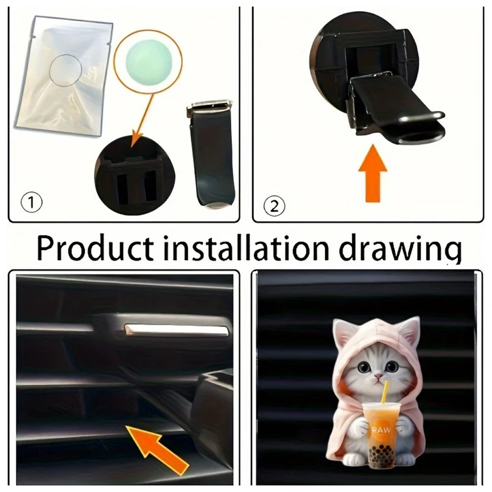 Kitten Hoodie Vent Clip Air Freshener 6