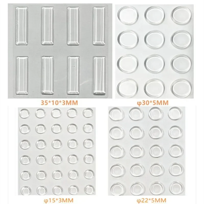 Silicone Door Stopper Self Adhesive Pads Cabinet Bumpers Wall Protector Furniture Refrigerator Anti-crash Pad 1 Sheet