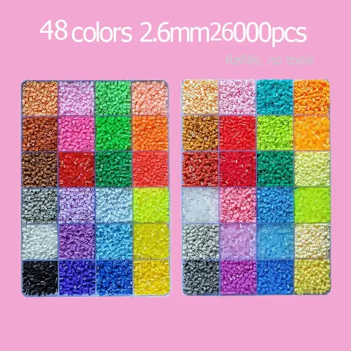 Hama Beads Box Embalagem Thermal mosaic Ferro Educação Beads, Ironing beads Fuse Beads Brinquedo DIY, 24 48 72 Cores 2.6MM 5MM - Image 16