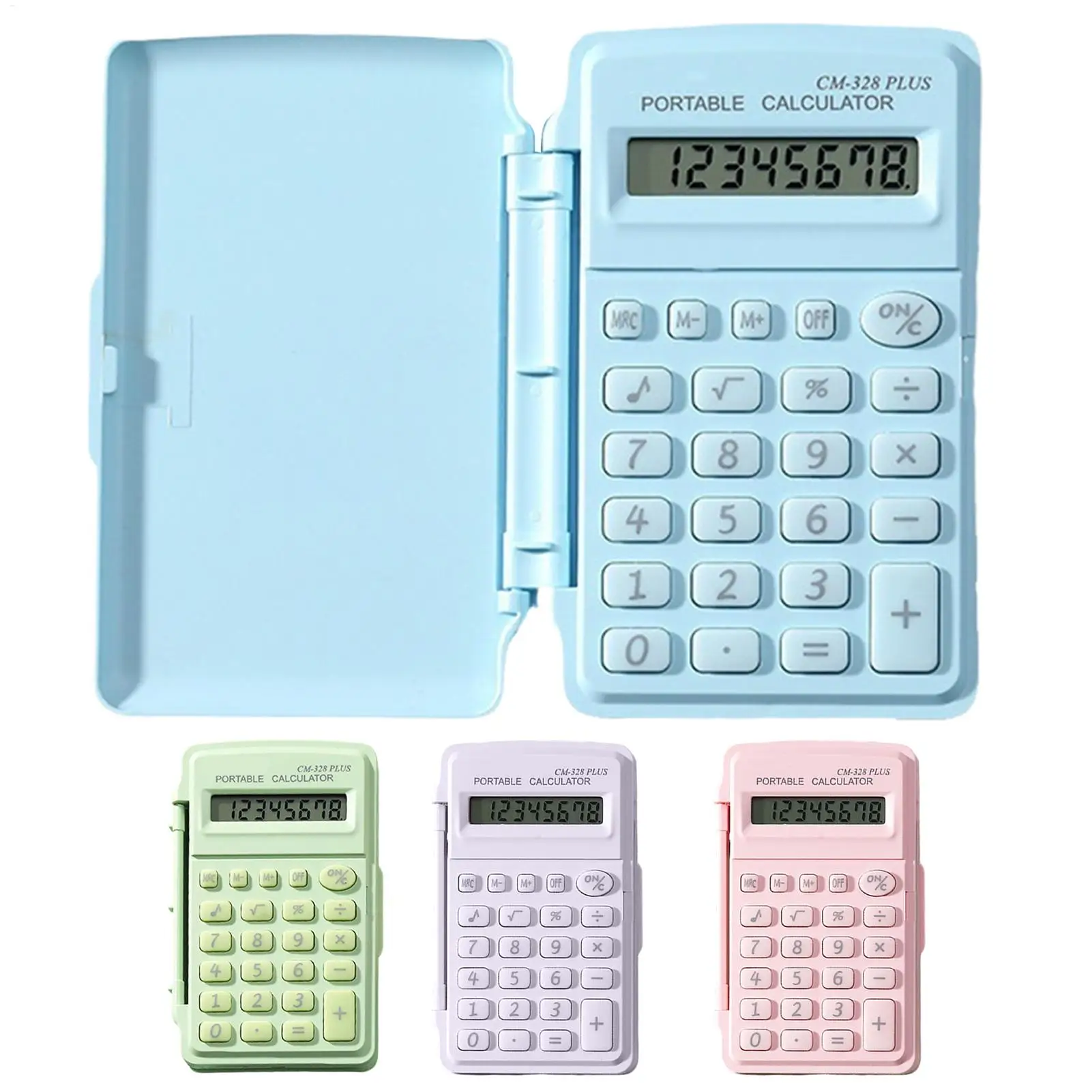 Mini CalculatorProtective Lid Portable Calculation Device for Students Accountants Engineers, Office Business Tool